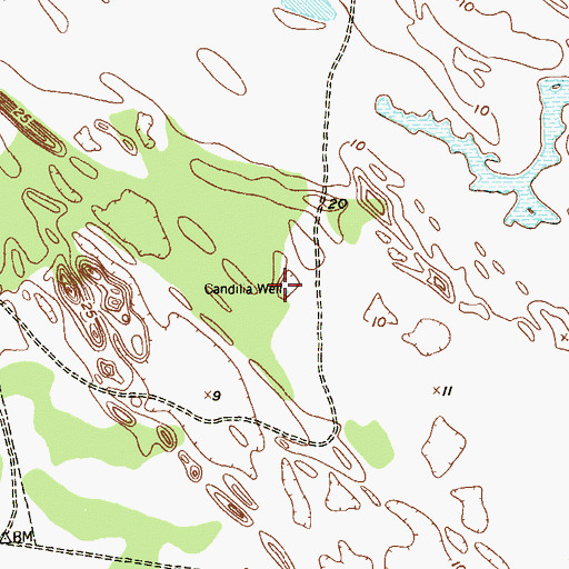 Topographic Map of Candilia Well, TX