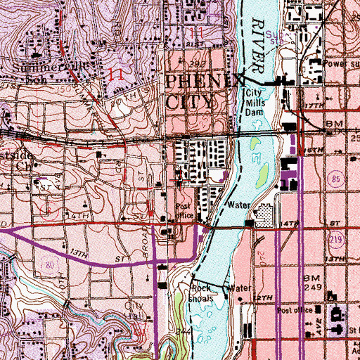 Topographic Map of Baptist Center Church, AL