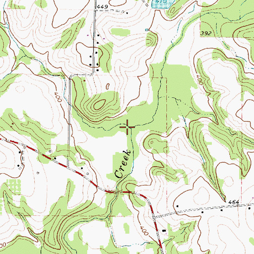 Topographic Map of Caney Creek, TX