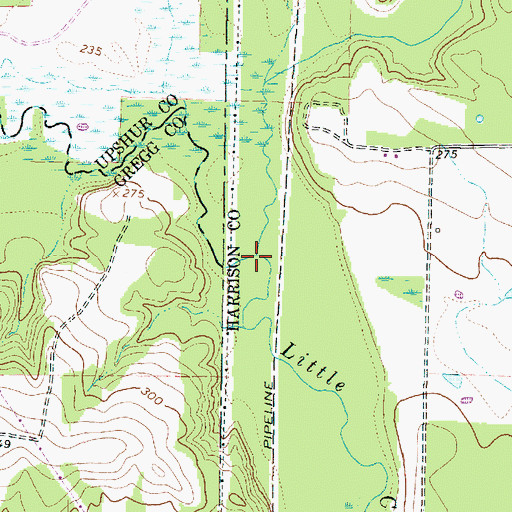 Topographic Map of Caney Creek, TX