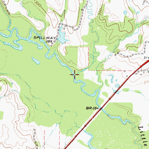 Topographic Map of Caney Creek, TX