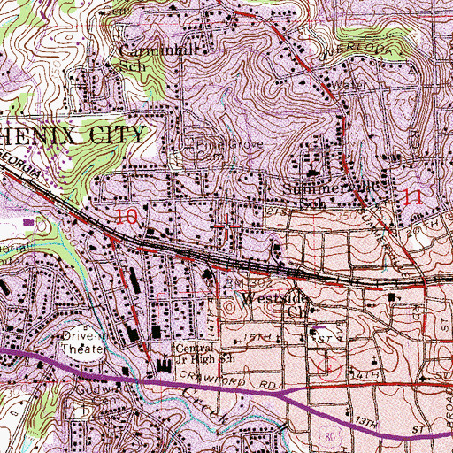 Topographic Map of Bethany Congregational Church, AL
