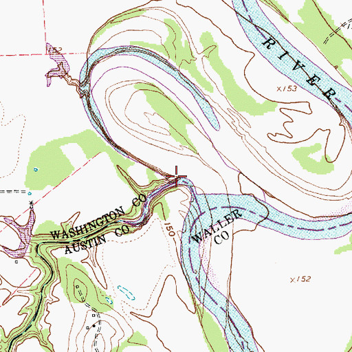 Topographic Map of Caney Creek, TX