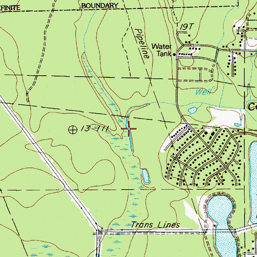Topographic Map of Caney Creek, TX