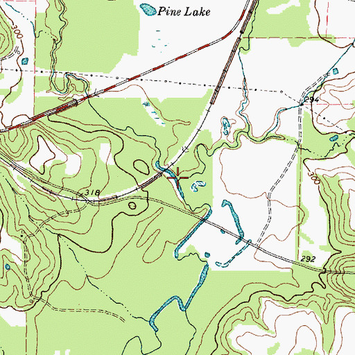 Topographic Map of Caney Creek, TX