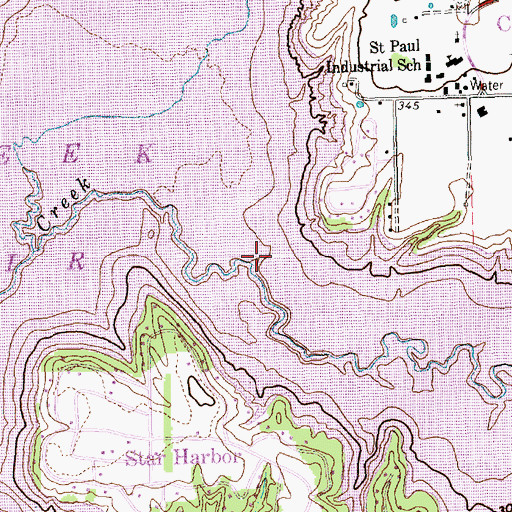 Topographic Map of Caney Creek, TX