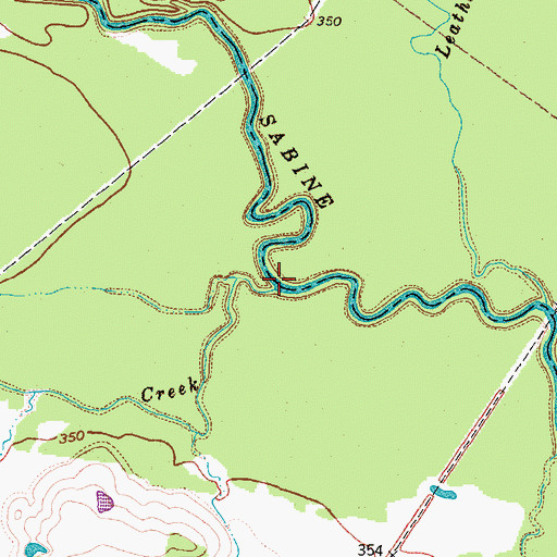 Topographic Map of Caney Creek, TX