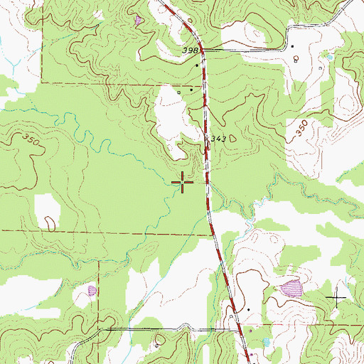 Topographic Map of Caney Creek, TX
