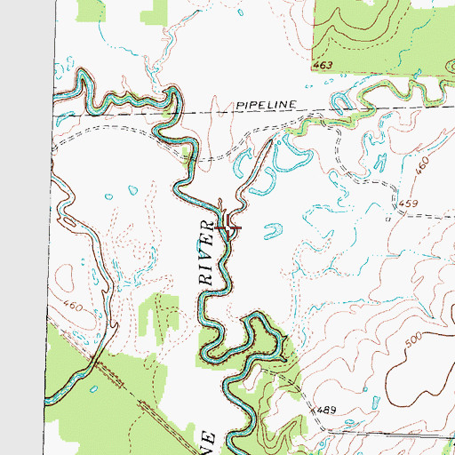 Topographic Map of Caney Creek, TX