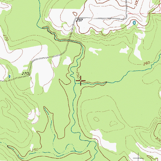 Topographic Map of Caney Creek, TX