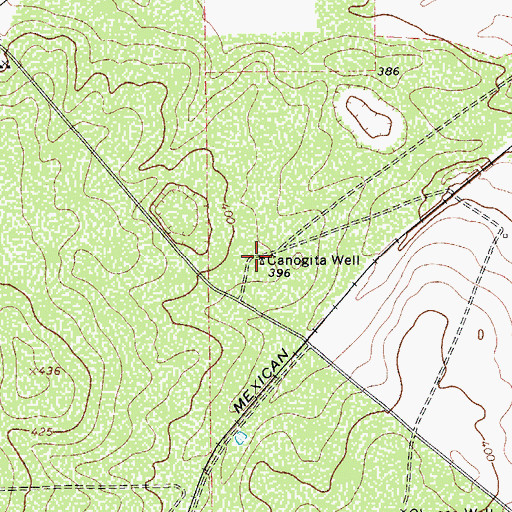 Topographic Map of Canogita Well, TX