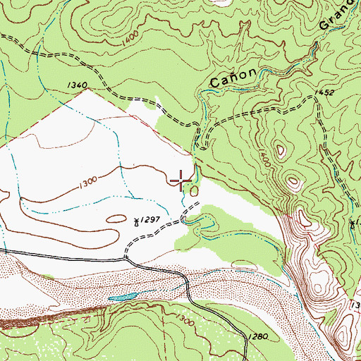 Topographic Map of Caon Grande, TX