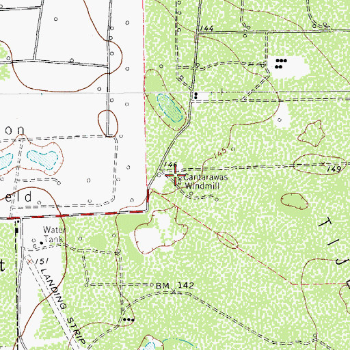 Topographic Map of Cantarawas Windmill, TX