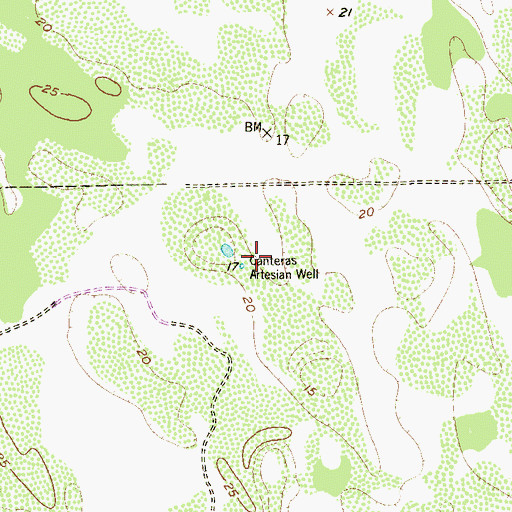 Topographic Map of Canteras Artesian Well, TX