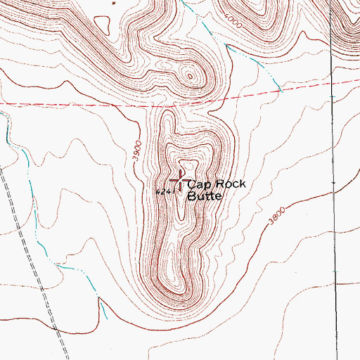 Topographic Map of Cap Rock Butte, TX