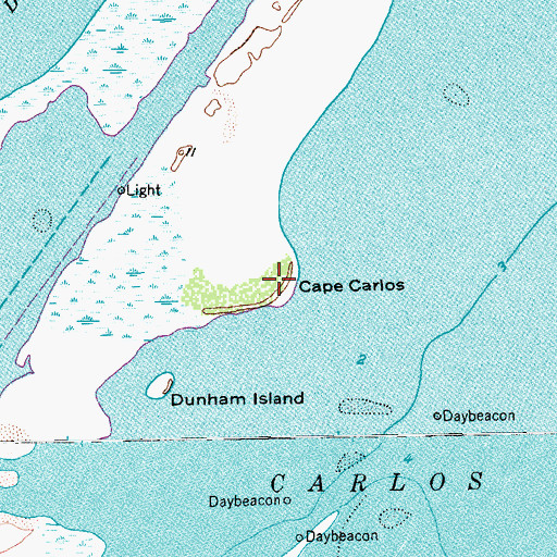 Topographic Map of Cape Carlos, TX