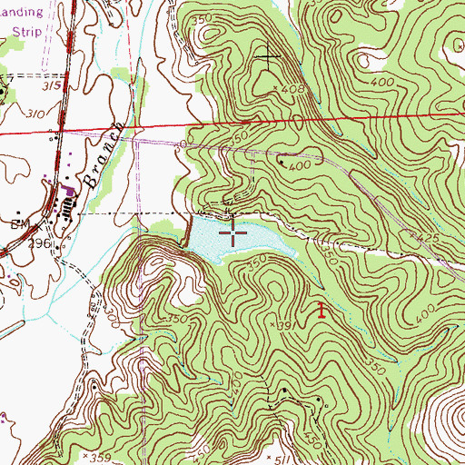 Topographic Map of Bowers Lake, AL