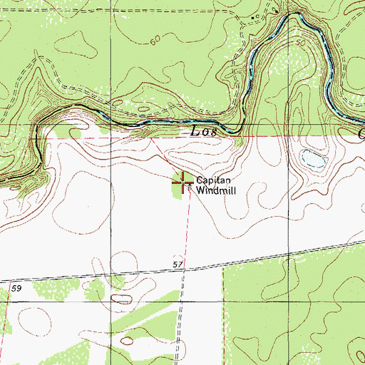 Topographic Map of Capitan Windmill, TX