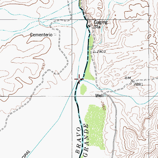 Topographic Map of Capote Creek, TX