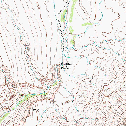 Topographic Map of Capote Falls, TX