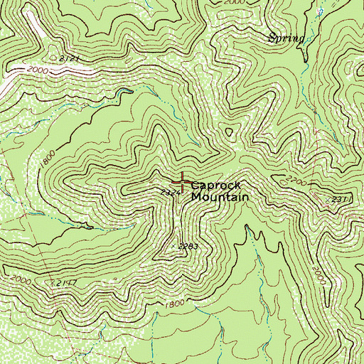 Topographic Map of Caprock Mountain, TX
