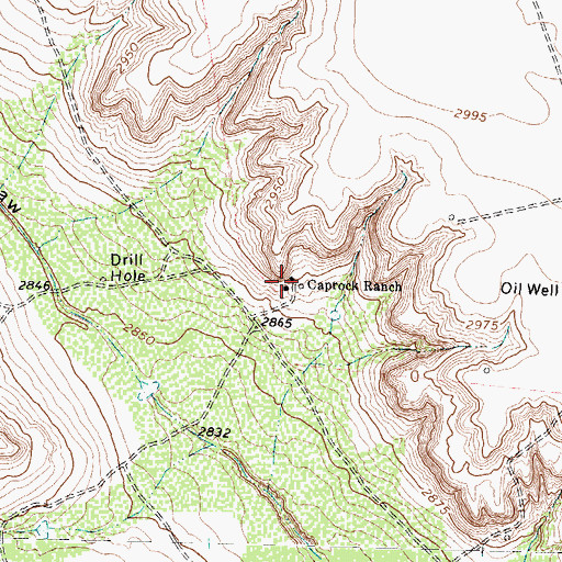Topographic Map of Caprock Ranch, TX