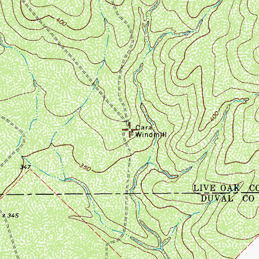 Topographic Map of Cara Windmill, TX