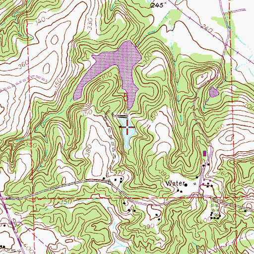 Topographic Map of Bradleys Pond, AL