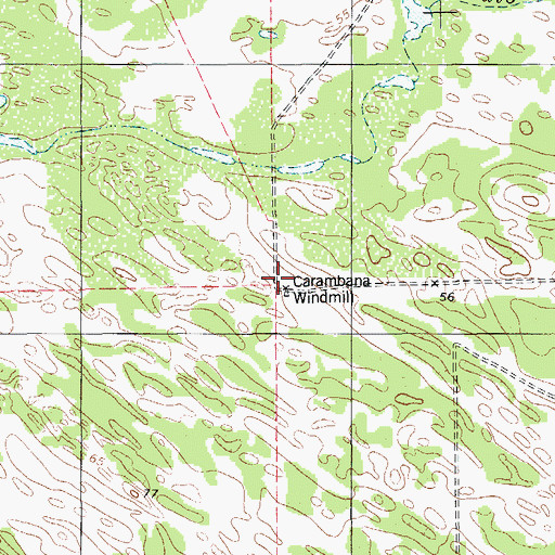 Topographic Map of Carambana Windmill, TX