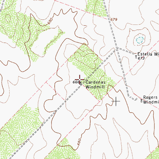 Topographic Map of Cardenas Windmill, TX