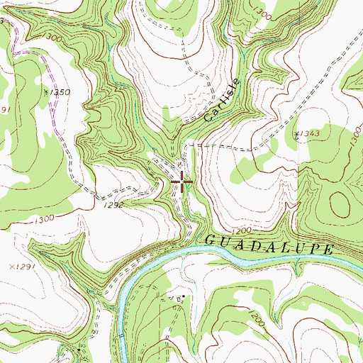 Topographic Map of Carlisle Canyon, TX