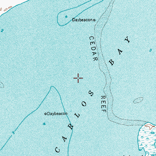 Topographic Map of Carlos Bay, TX