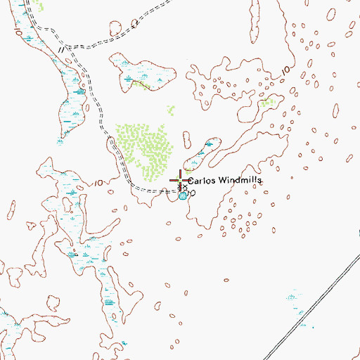 Topographic Map of Carlos Windmill, TX