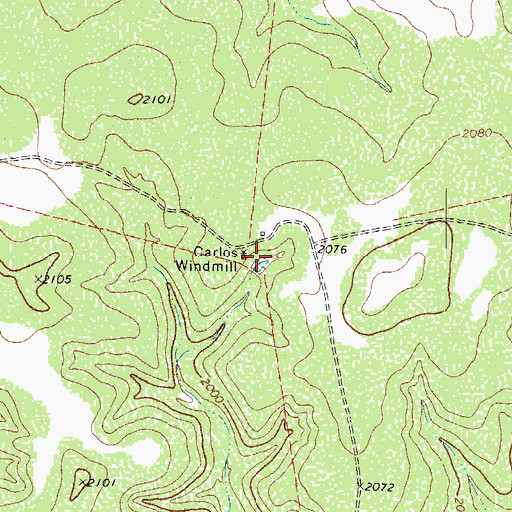 Topographic Map of Carlos Windmill, TX