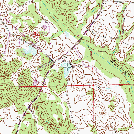 Topographic Map of Browns Pond, AL