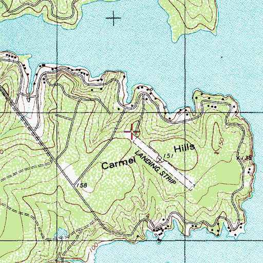 Topographic Map of Carmel Hills, TX