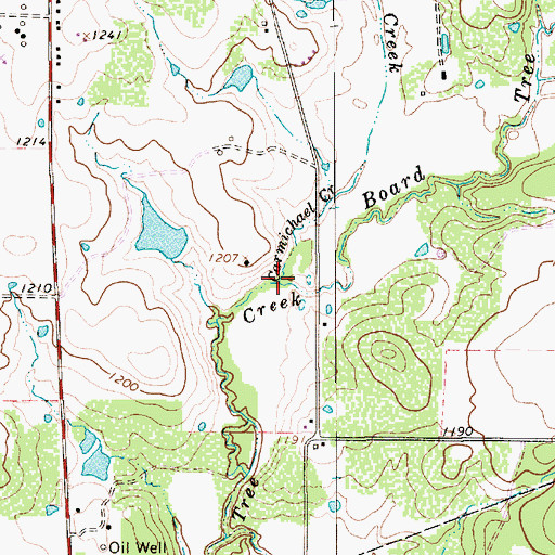 Topographic Map of Carmichael Creek, TX