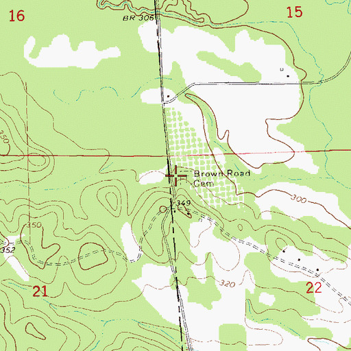 Topographic Map of Browns Road Church, AL