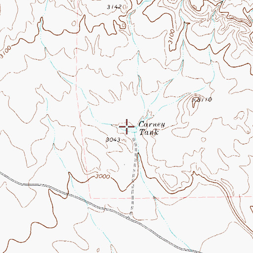 Topographic Map of Carney Tank, TX