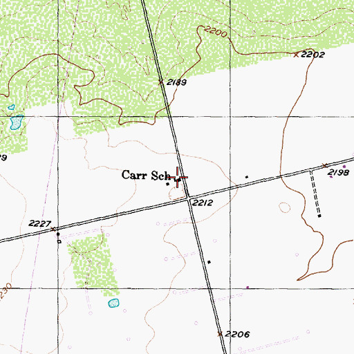 Topographic Map of Carr School, TX
