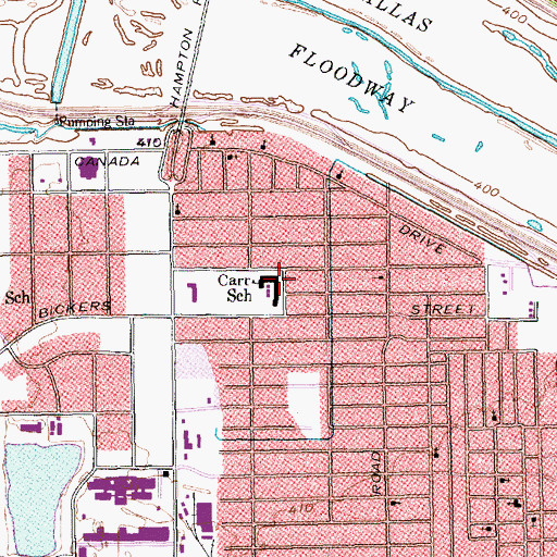 Topographic Map of Carr School, TX