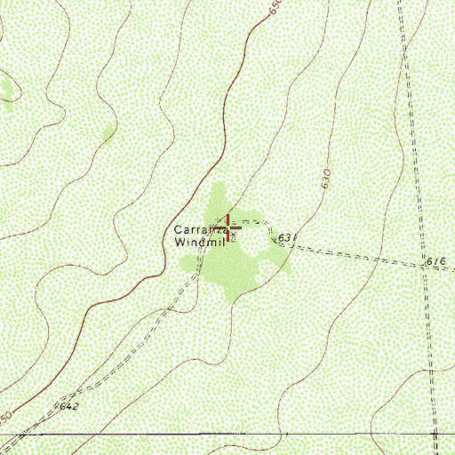 Topographic Map of Carranza Windmill, TX