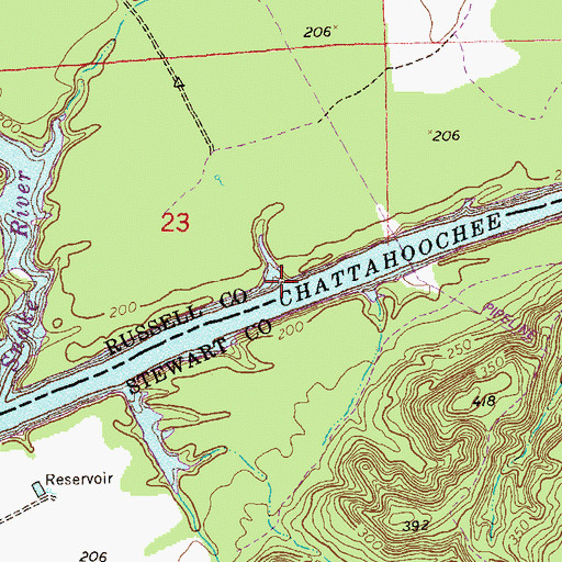 Topographic Map of Burrs Landing (historical), AL