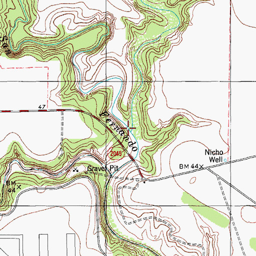 Topographic Map of Carreta Creek, TX