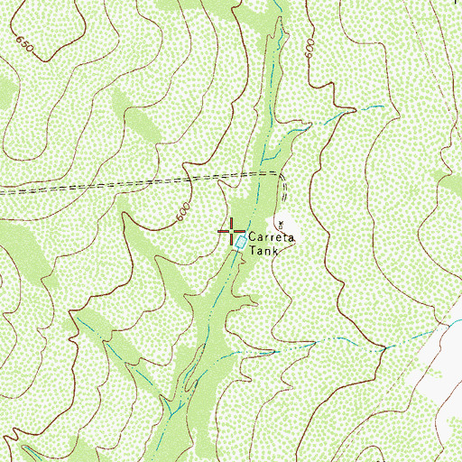 Topographic Map of Carreta Tank, TX