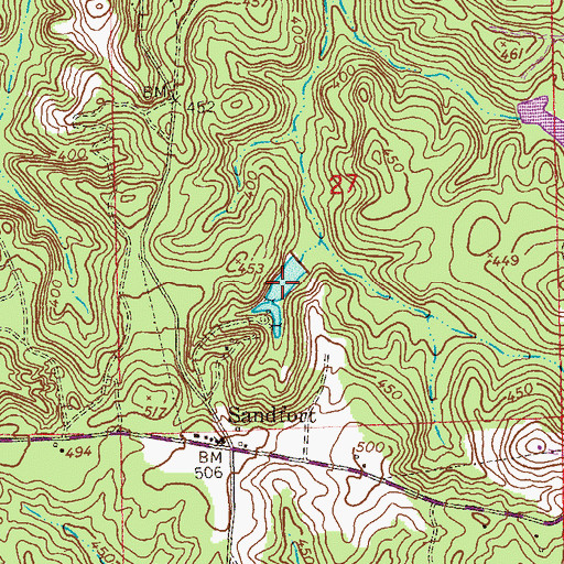 Topographic Map of Carrol Lake, AL