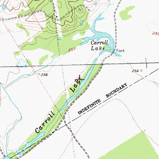 Topographic Map of Carroll Lake, TX