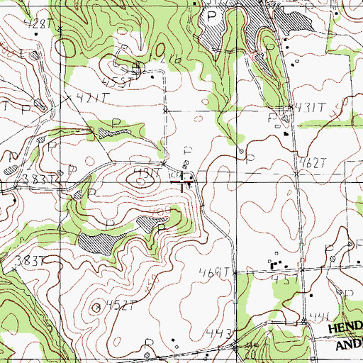 Topographic Map of Carroll Spring Church, TX