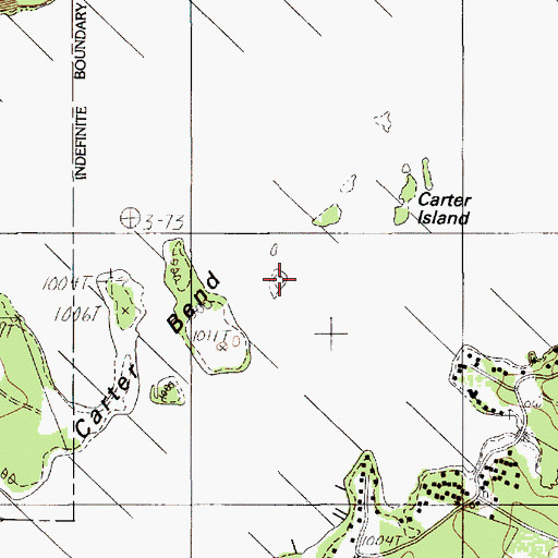 Topographic Map of Carter Bend, TX