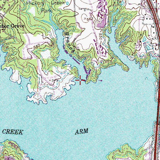 Topographic Map of Carter Branch, TX